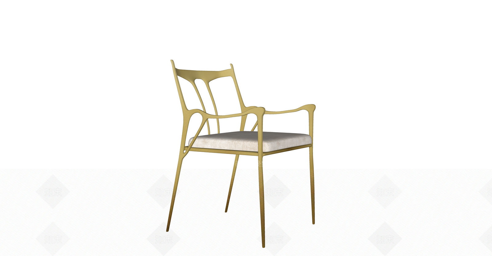 现代法式餐椅SU模型下载【ID:1205495839】