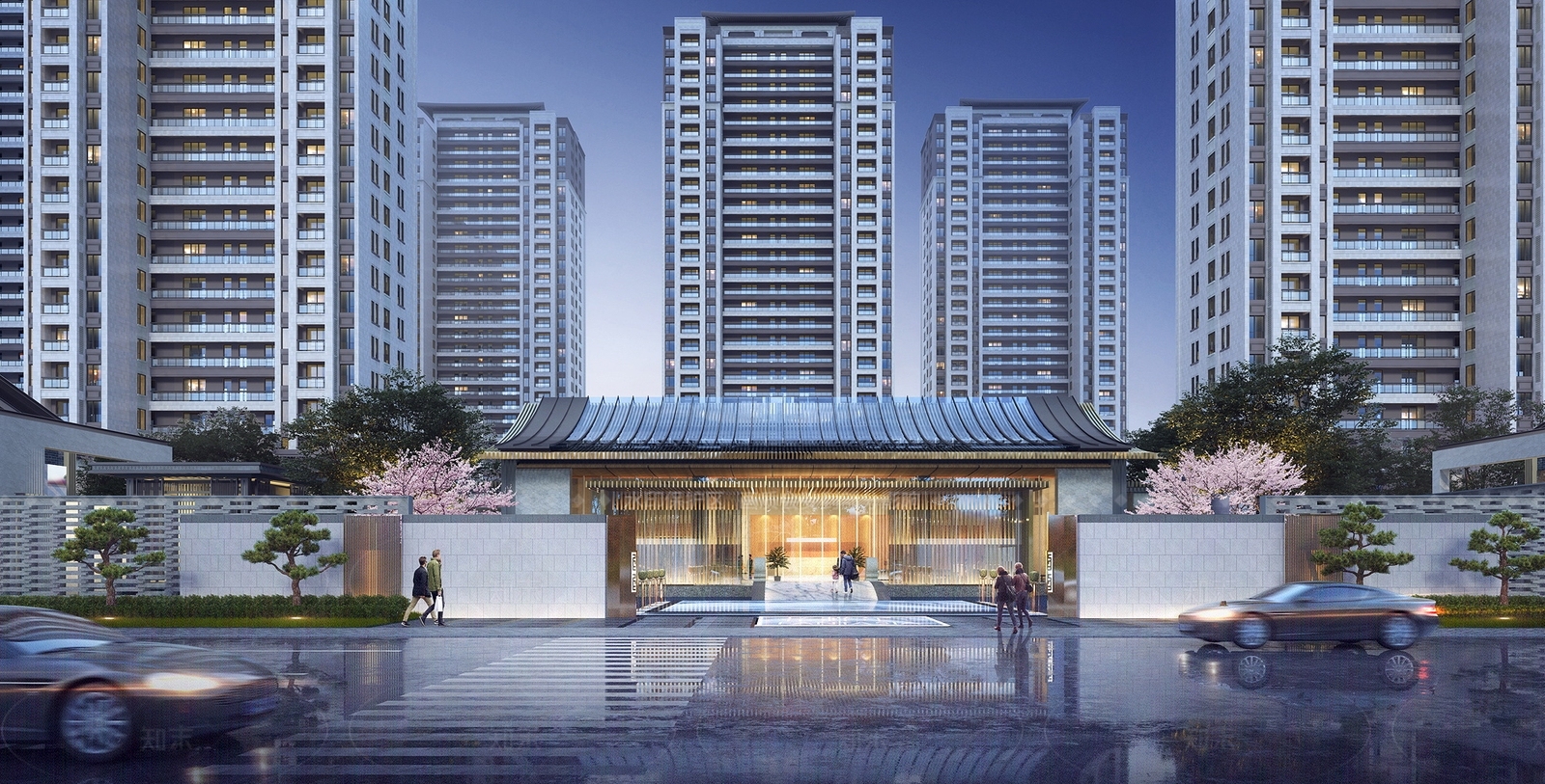 新中式高层住宅SU模型下载【ID:1205497091】