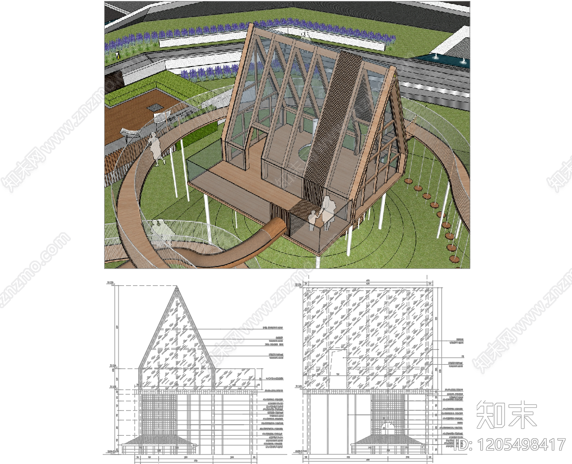 现代亭子施工图下载【ID:1205498417】