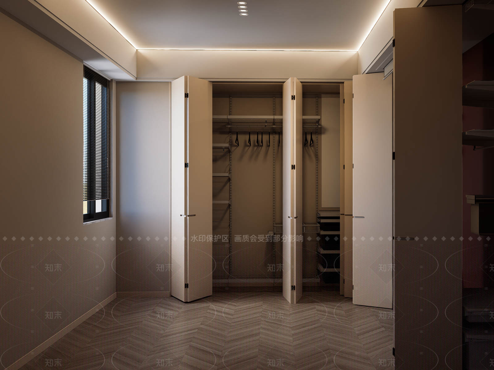 现代衣帽间SU模型下载【ID:1205500997】