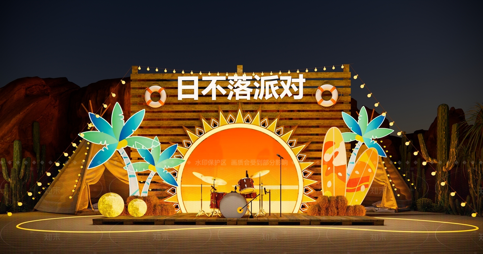 新中式其他公共空间美陈SU模型下载【ID:1205501512】