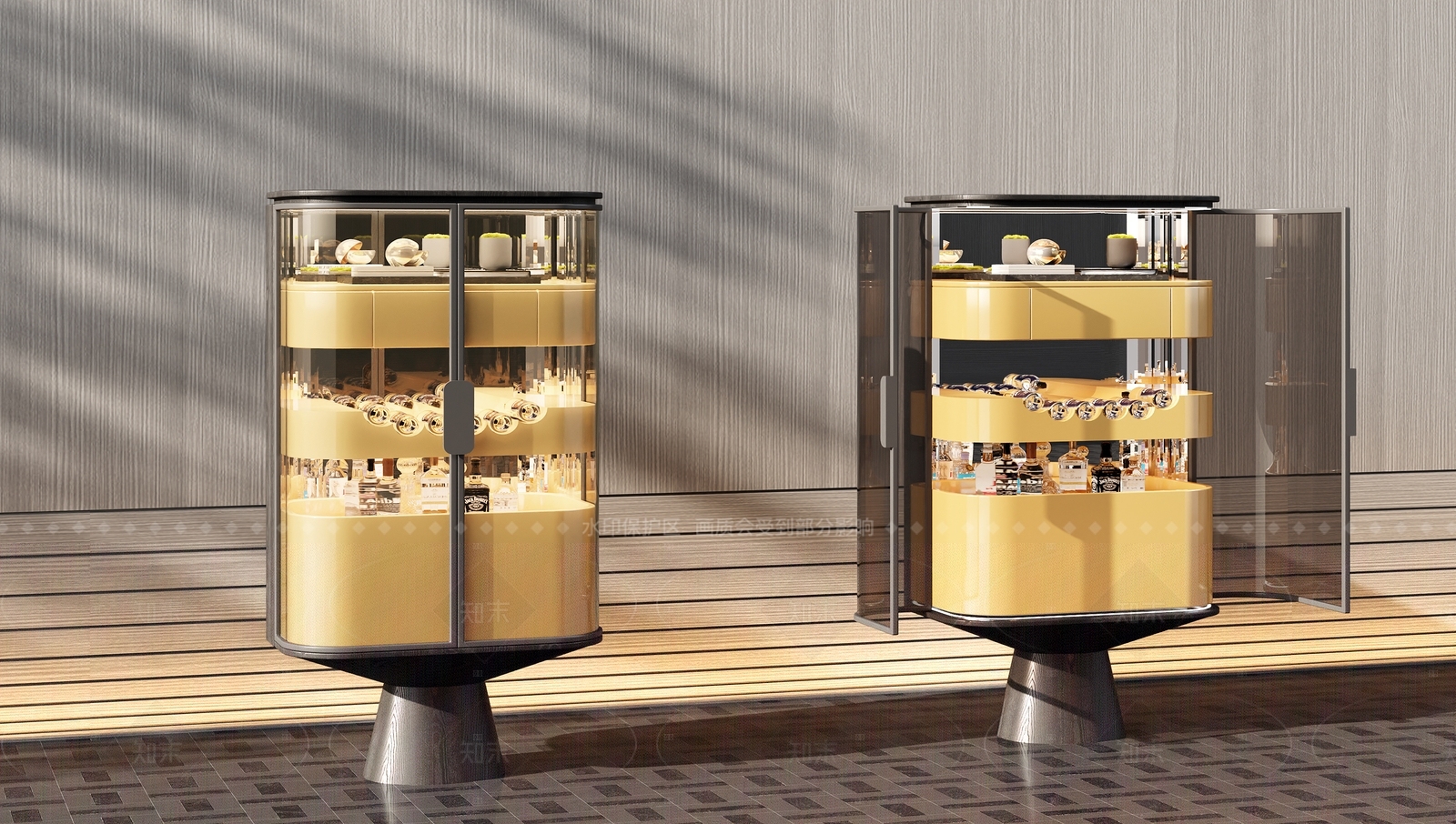 意式轻奢酒柜3D模型下载【ID:1205503479】