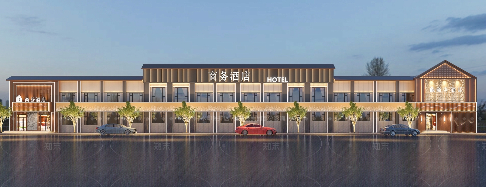 现代酒店外观3D模型下载【ID:1205504074】