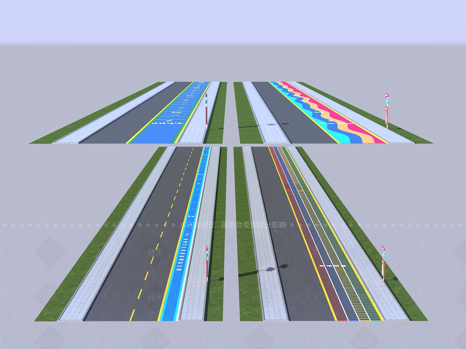 现代车行道路3D模型下载【ID:1205504314】