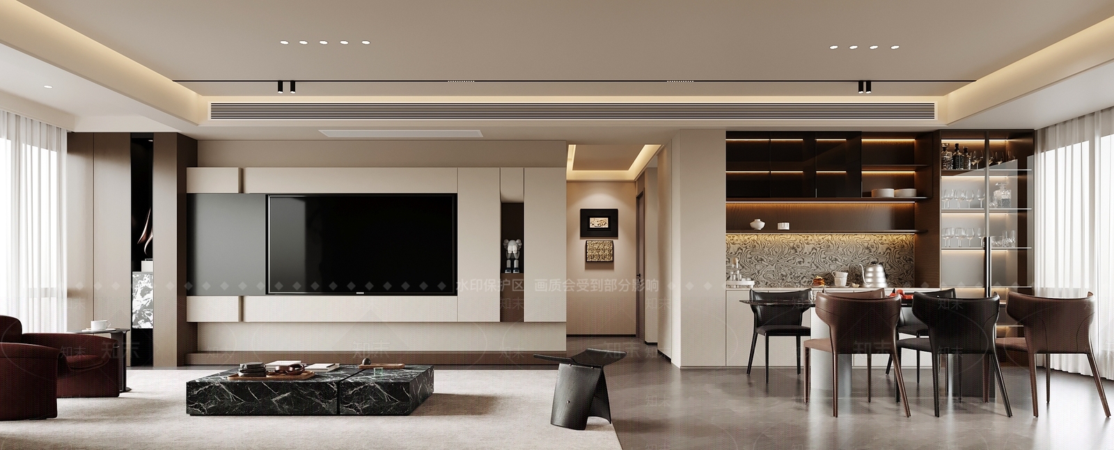现代客餐厅3D模型下载【ID:1205504900】
