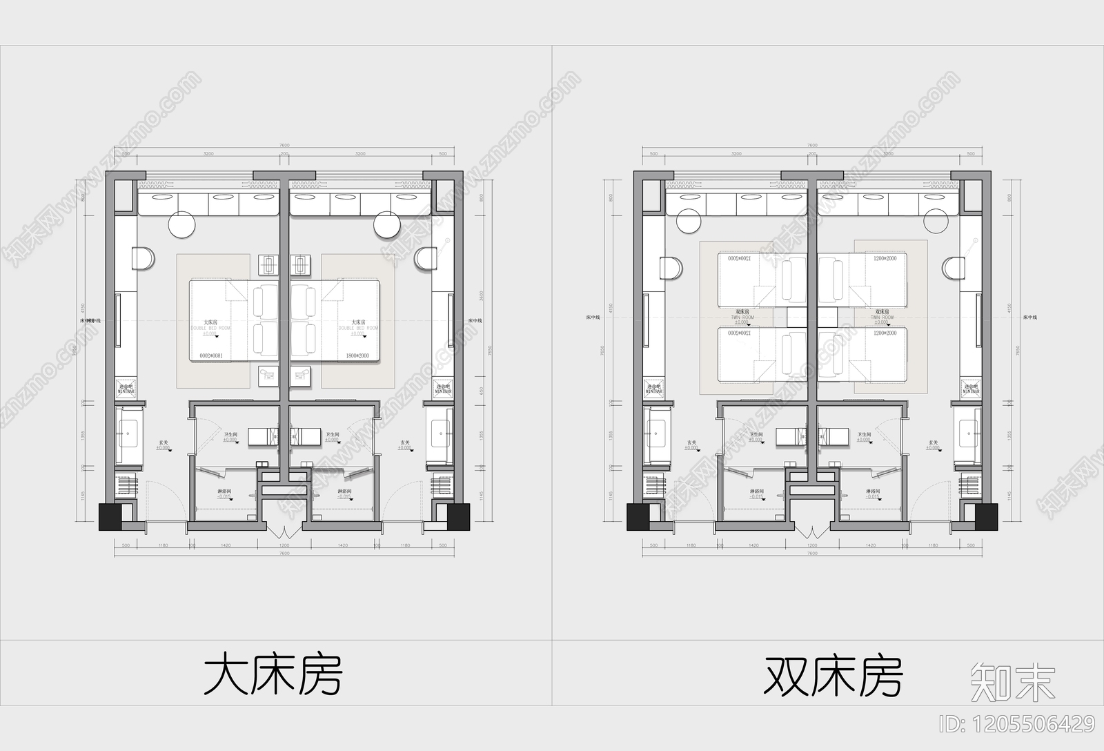 酒店客房施工图下载【ID:1205506429】