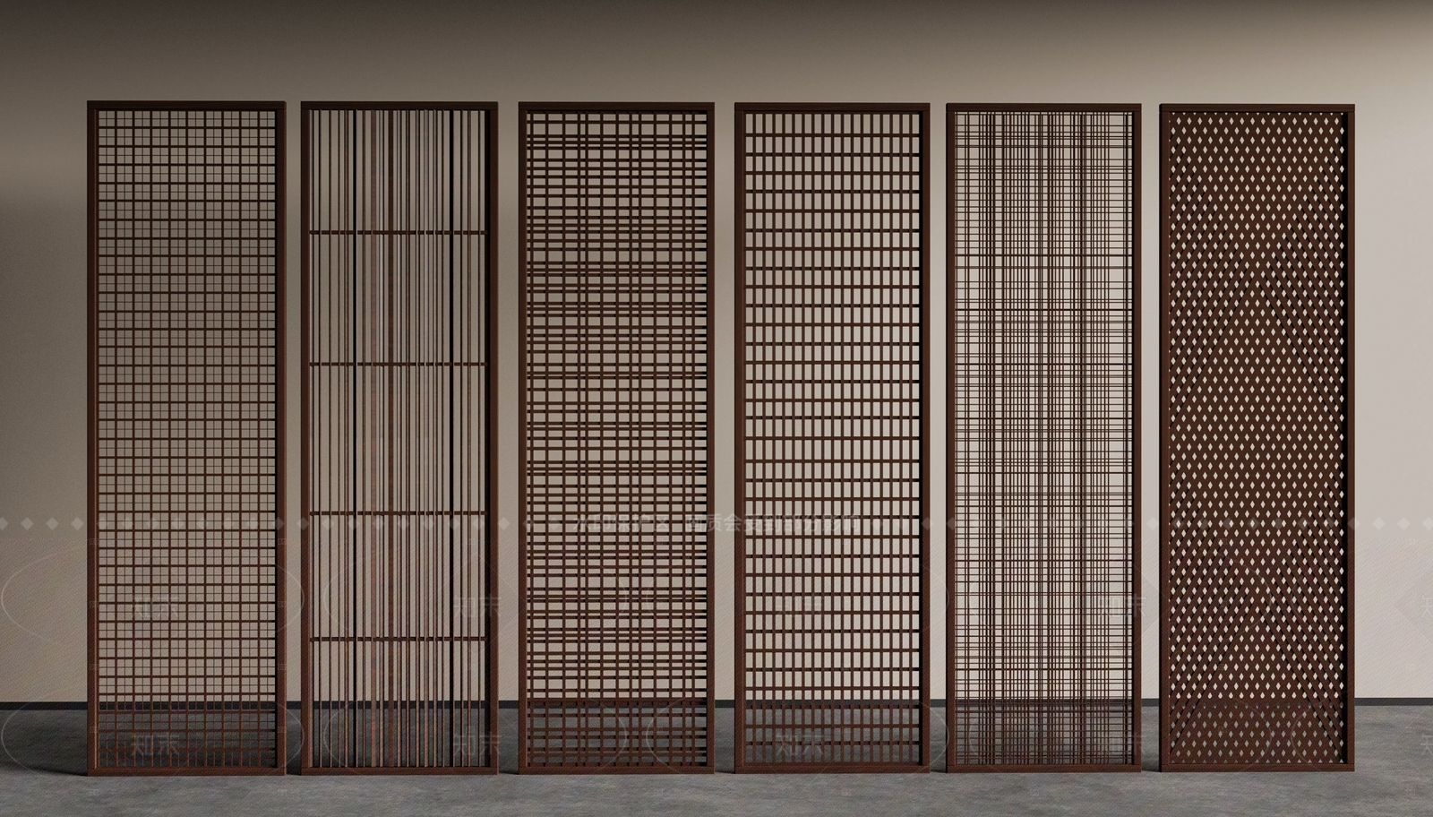 新中式现代隔断SU模型下载【ID:1205509470】