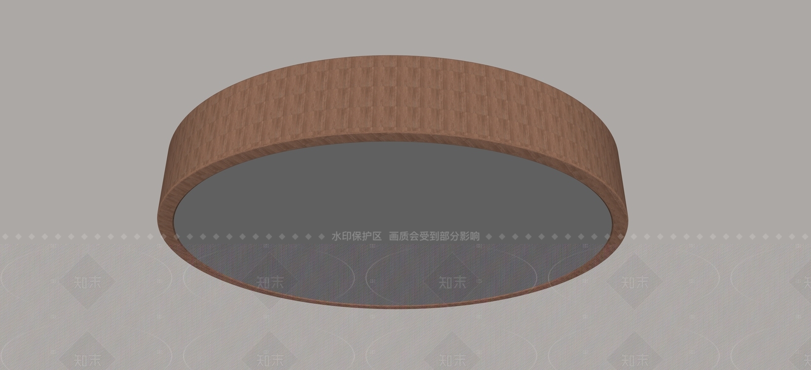 中古原木吸顶灯SU模型下载【ID:1205510404】