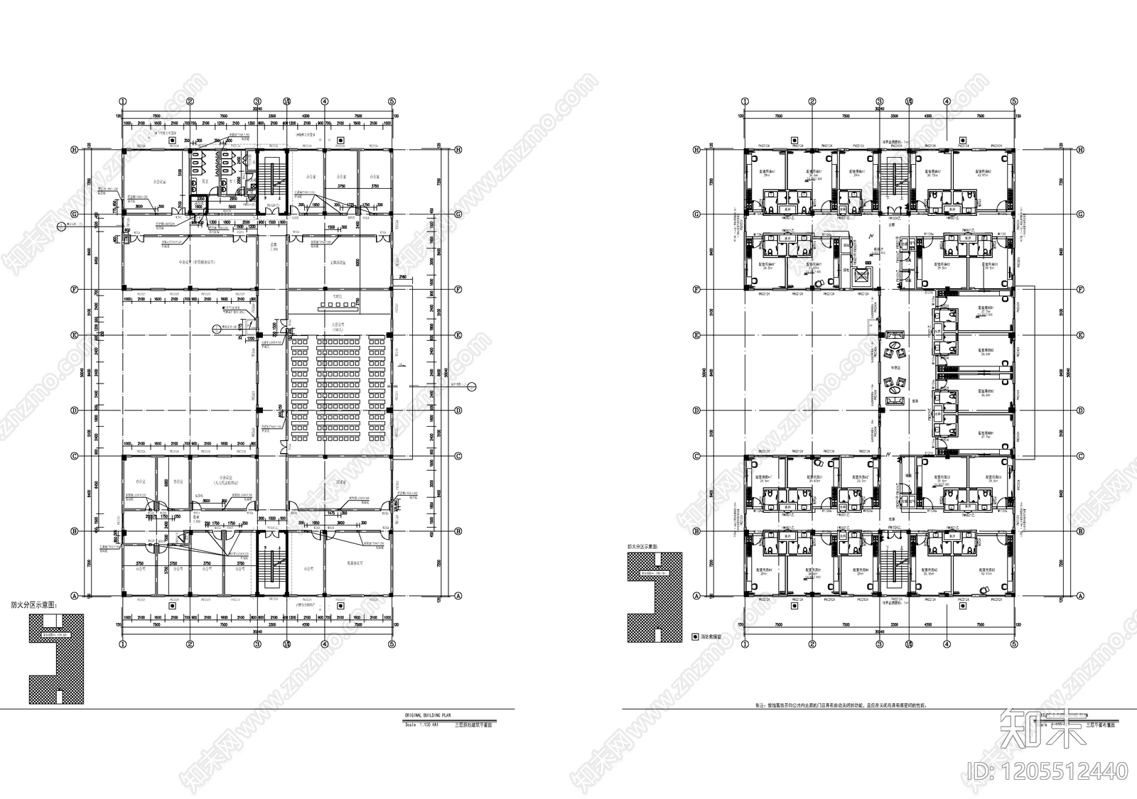 现代整体办公空间cad施工图下载【ID:1205512440】