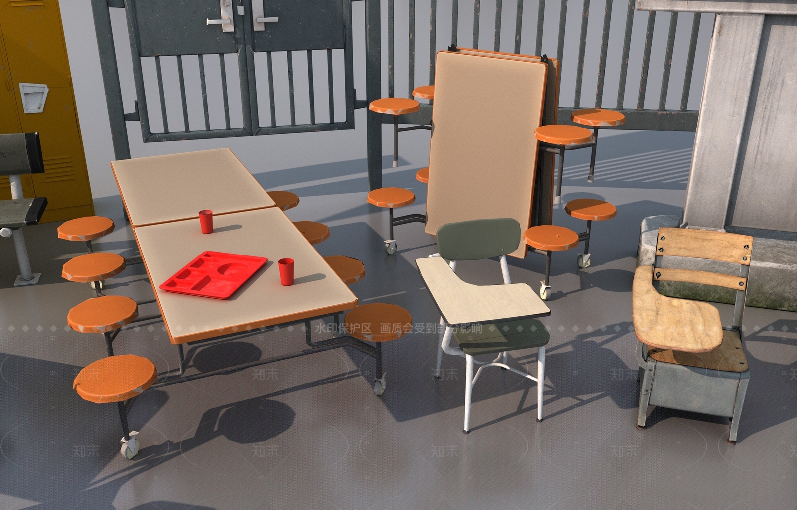 现代书桌椅3D模型下载【ID:1205512405】