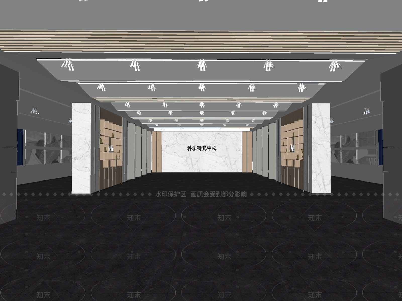 现代新中式办事大厅SU模型下载【ID:1205513002】
