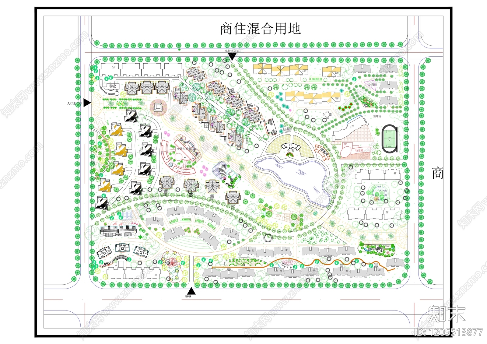 现代庭院cad施工图下载【ID:1205513877】