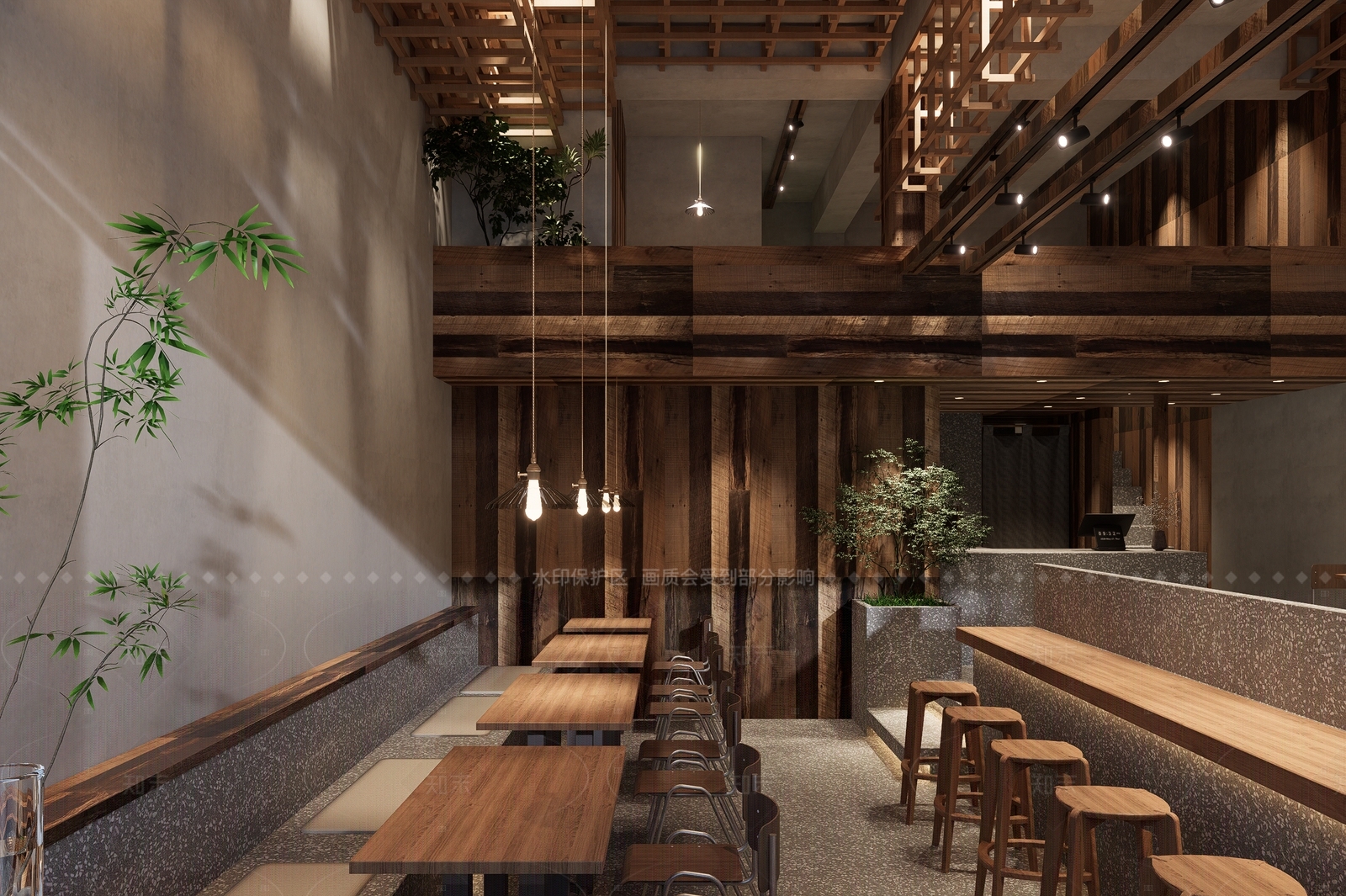 新中式快餐店SU模型下载【ID:1205515405】
