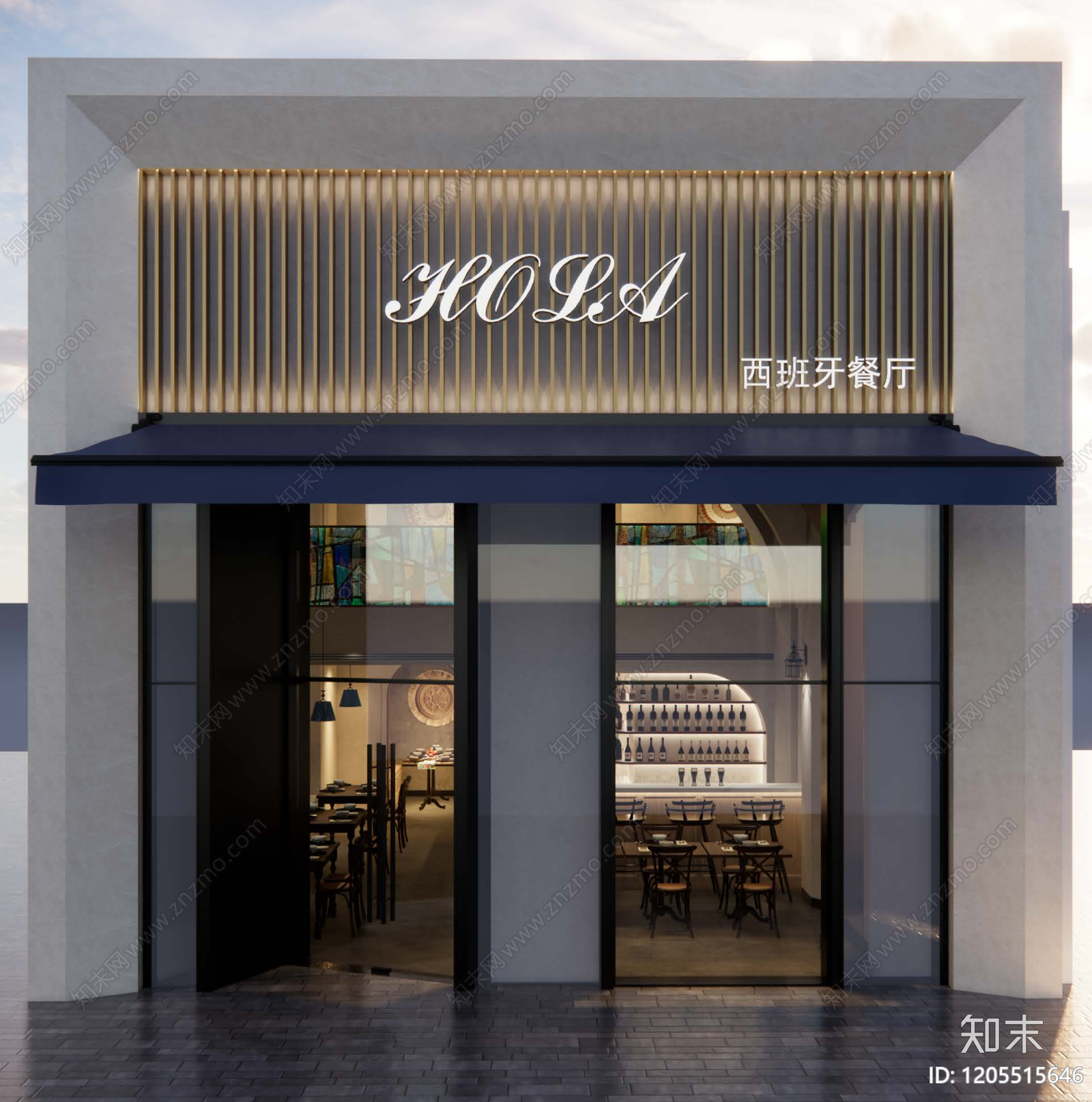 现代西餐厅cad施工图下载【ID:1205515646】