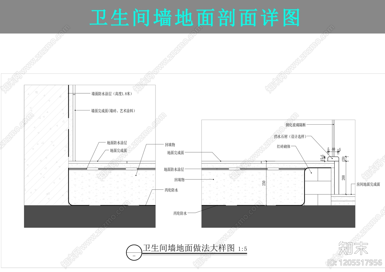地面综合节点cad施工图下载【ID:1205517956】
