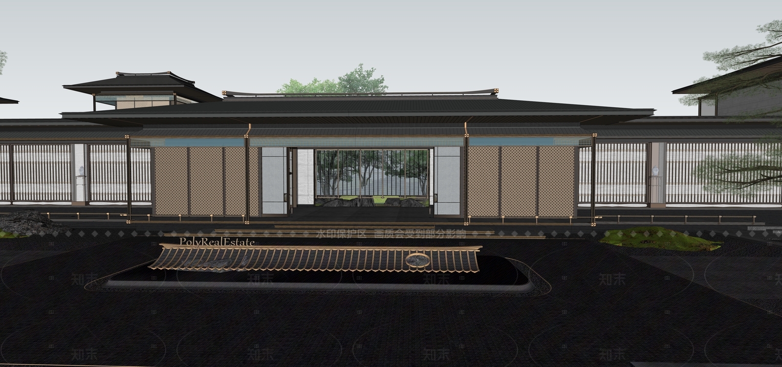 新中式小公建SU模型下载【ID:1205523848】