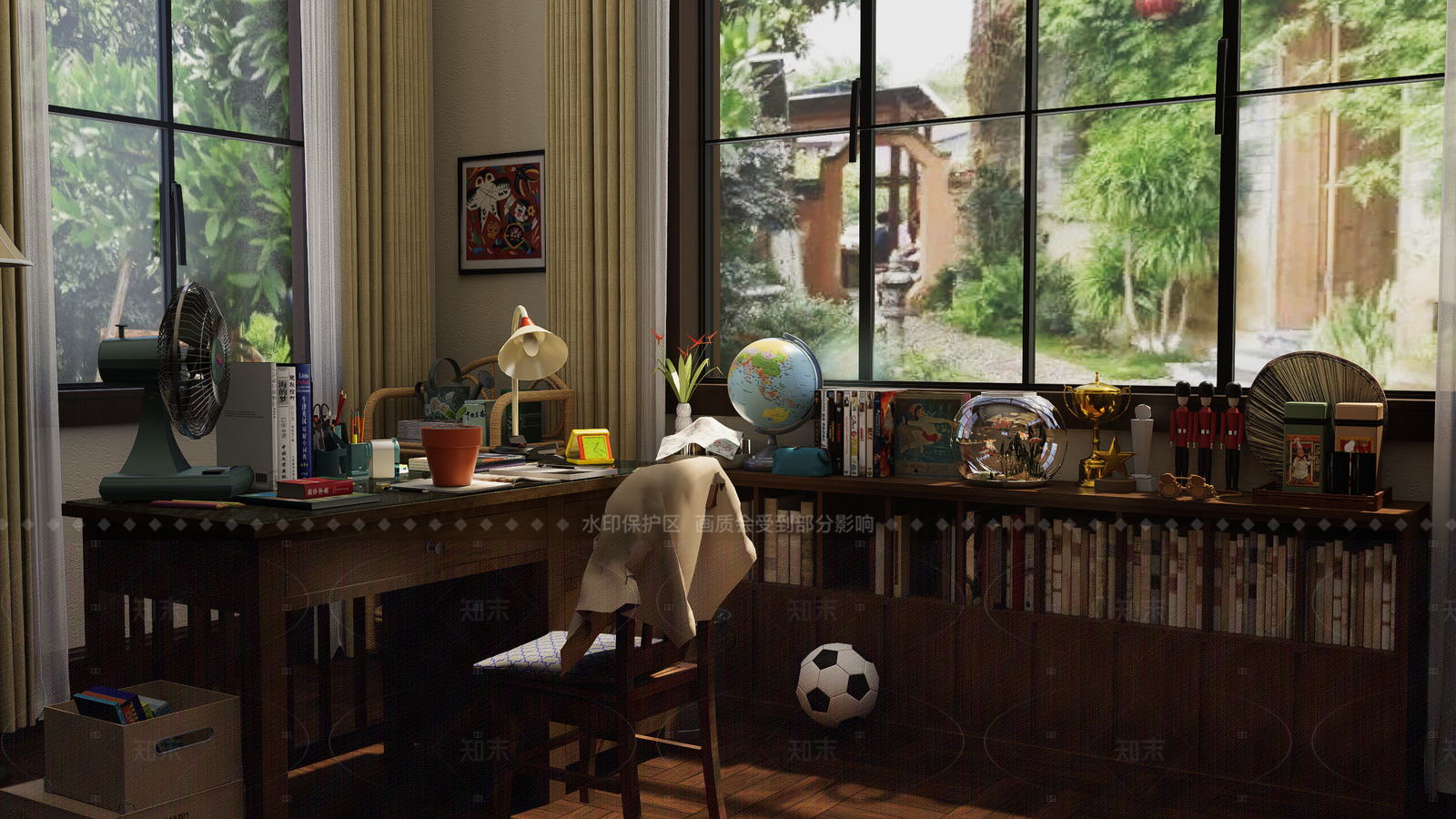 复古单人卧室SU模型下载【ID:1205528738】