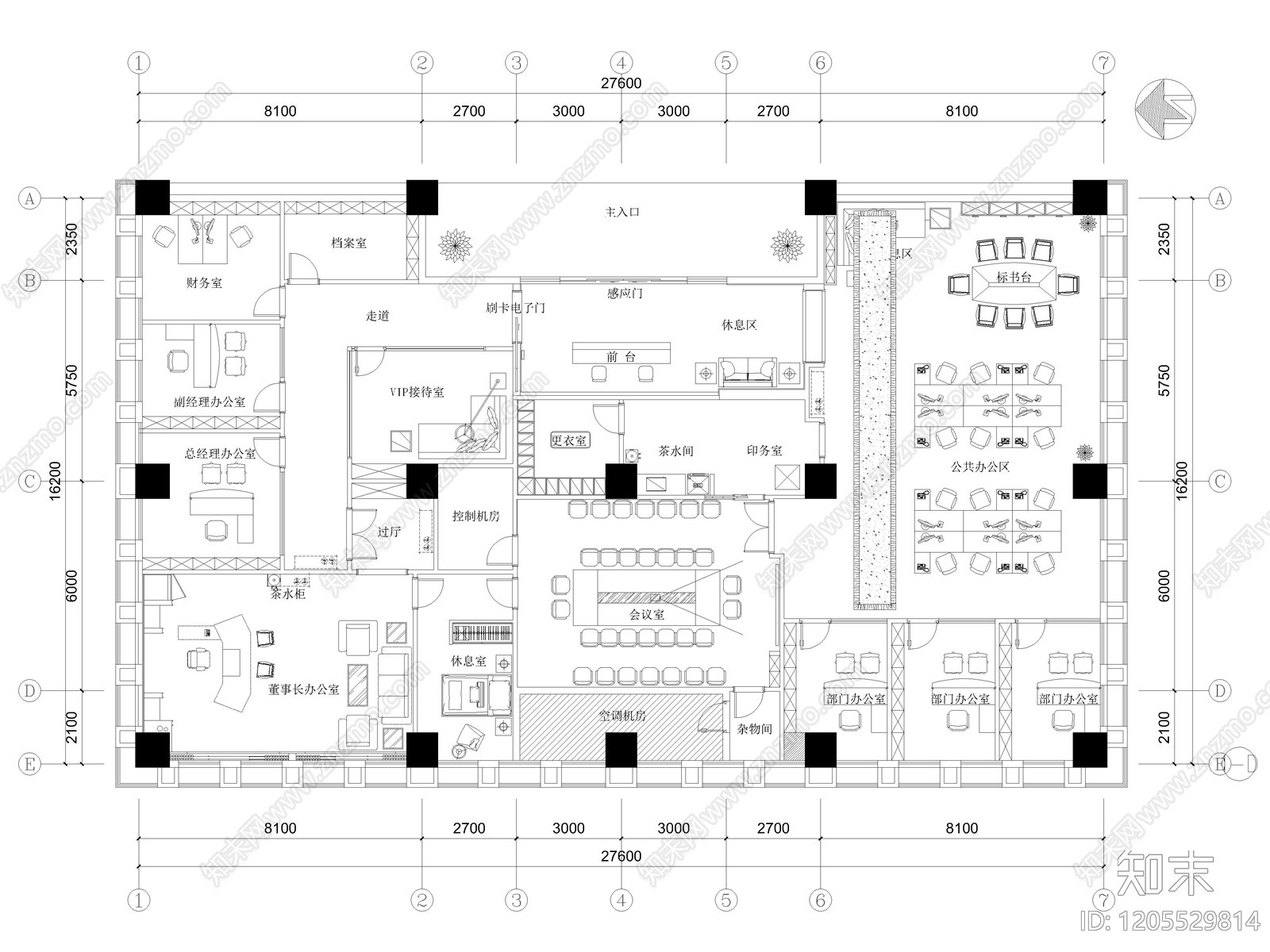 60套办公空间办公室公司公共办公区CAD平面图cad施工图下载【ID:1205529814】