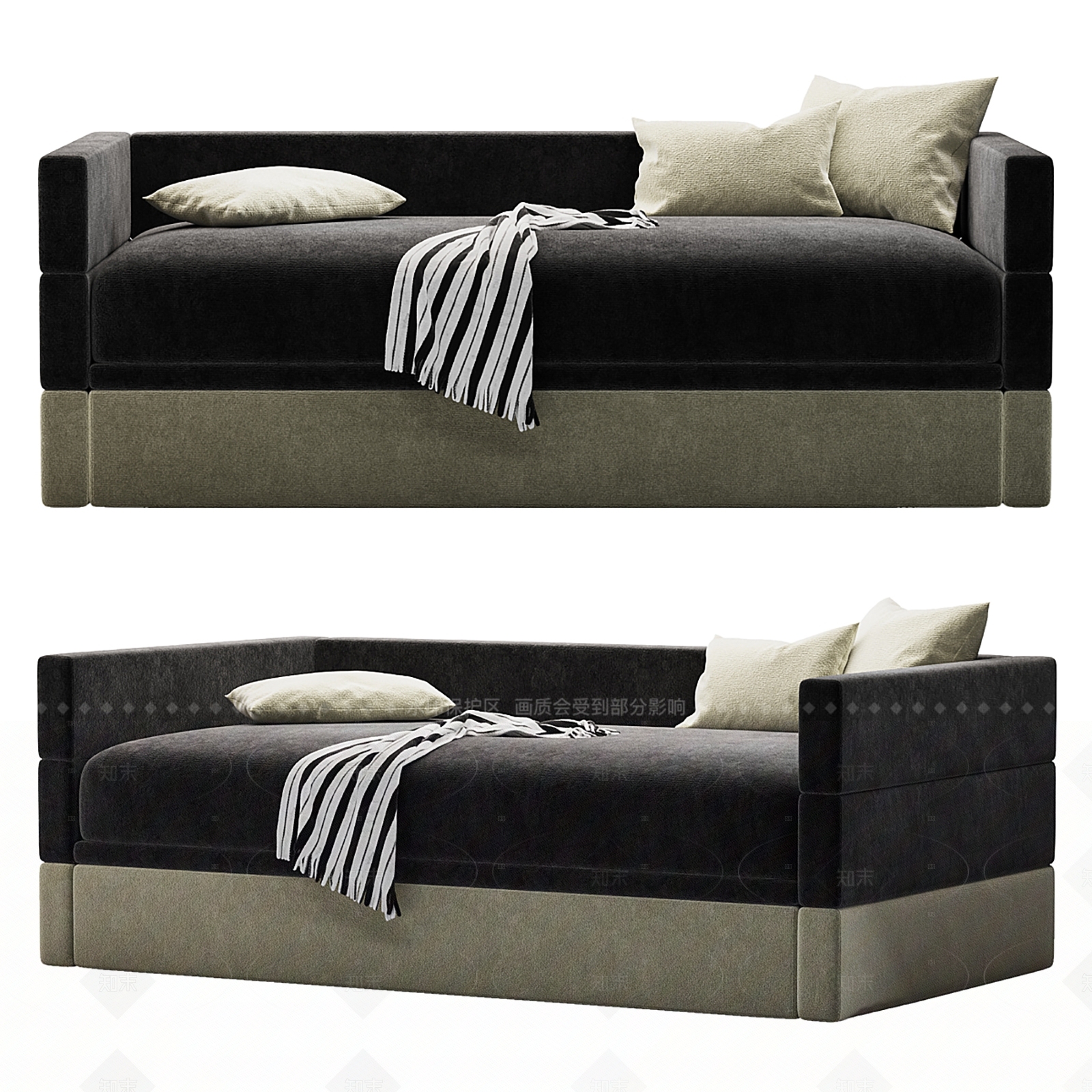 现代沙发床3D模型下载【ID:1205530627】
