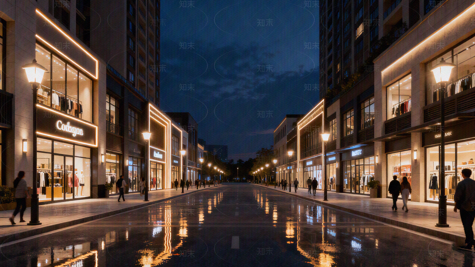 现代街道外景贴图下载【ID:1205531790】