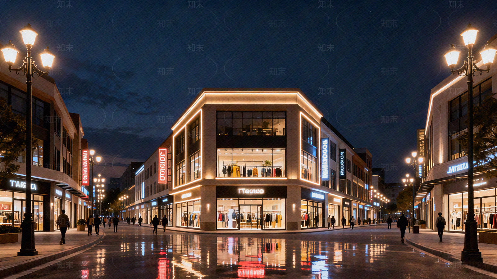 现代街道外景贴图下载【ID:1205532549】