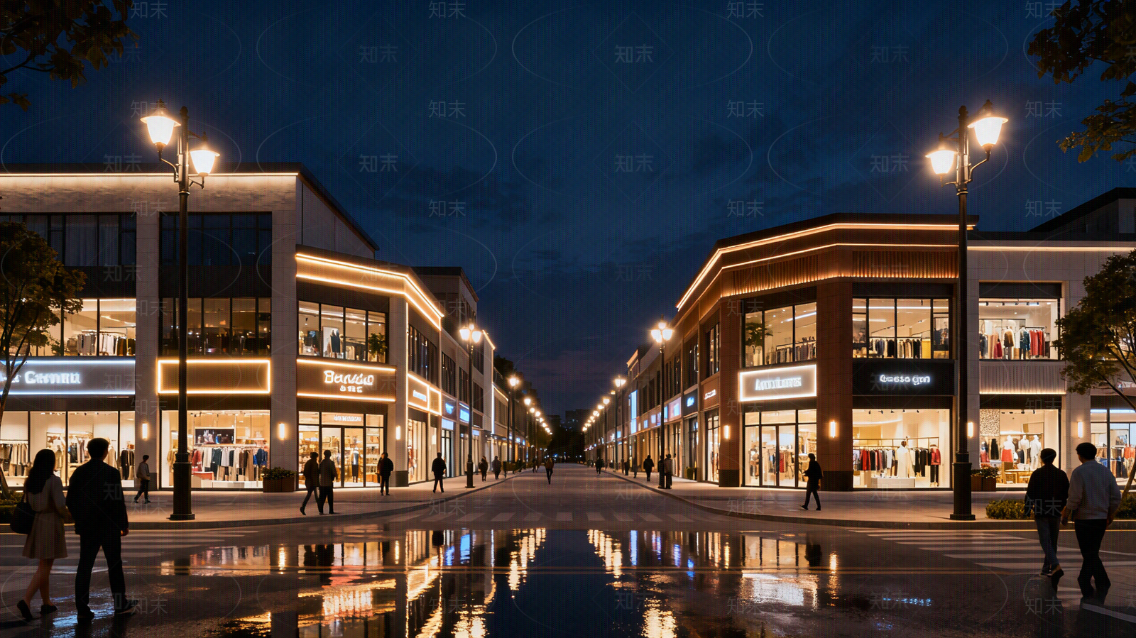 现代街道外景贴图下载【ID:1205532699】
