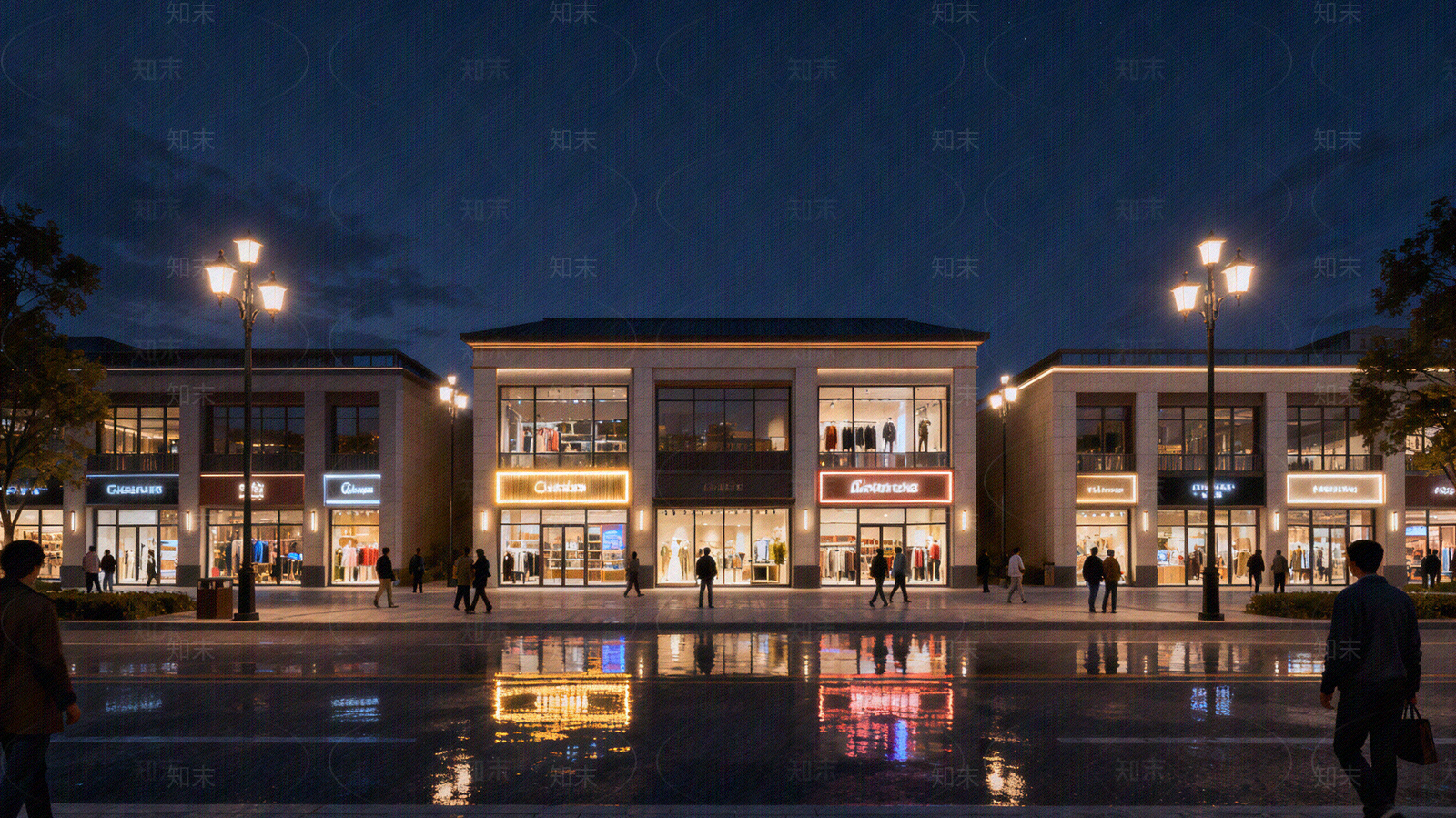 现代街道外景贴图下载【ID:1205532772】