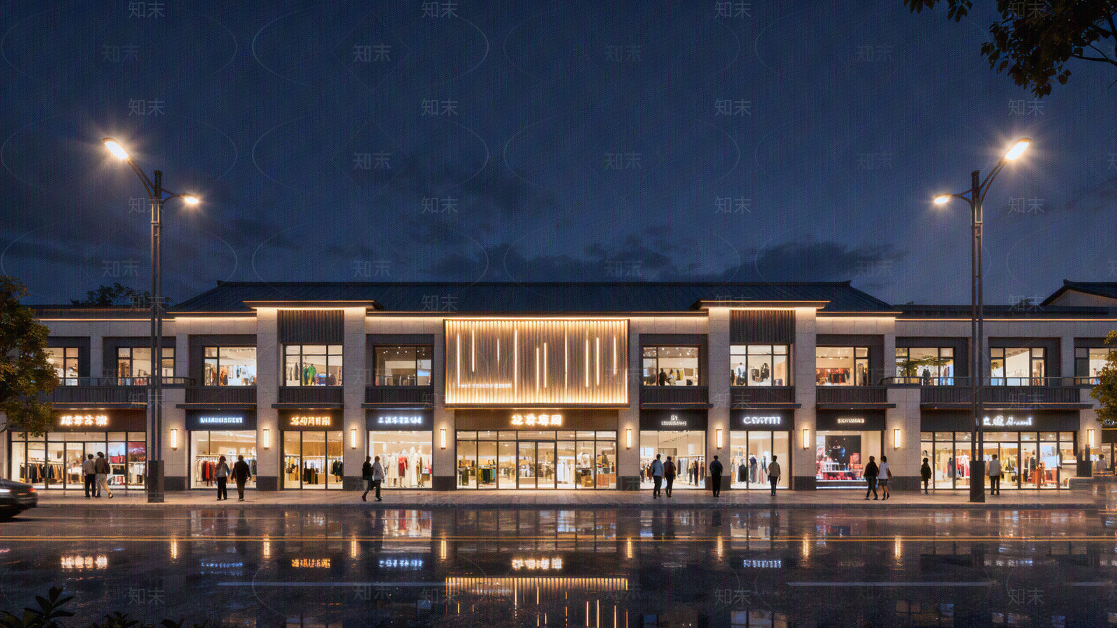 现代街道外景贴图下载【ID:1205532708】