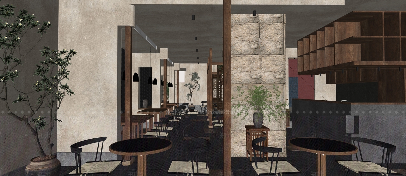 中式茶餐厅SU模型下载【ID:1205537088】