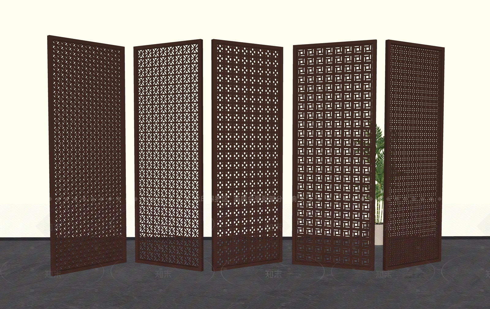 新中式现代隔断SU模型下载【ID:1205537600】