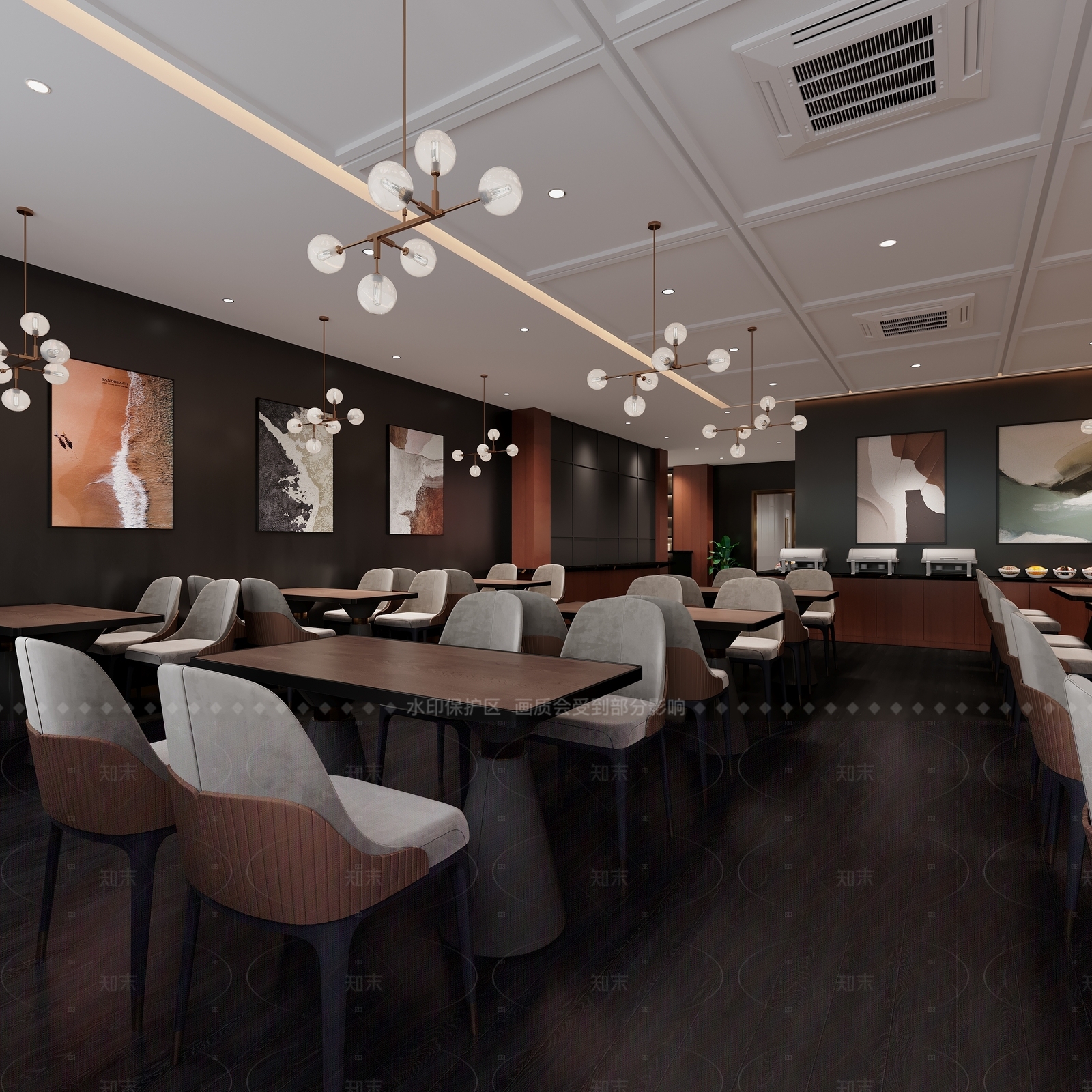法式工业中餐厅3D模型下载【ID:1205538212】