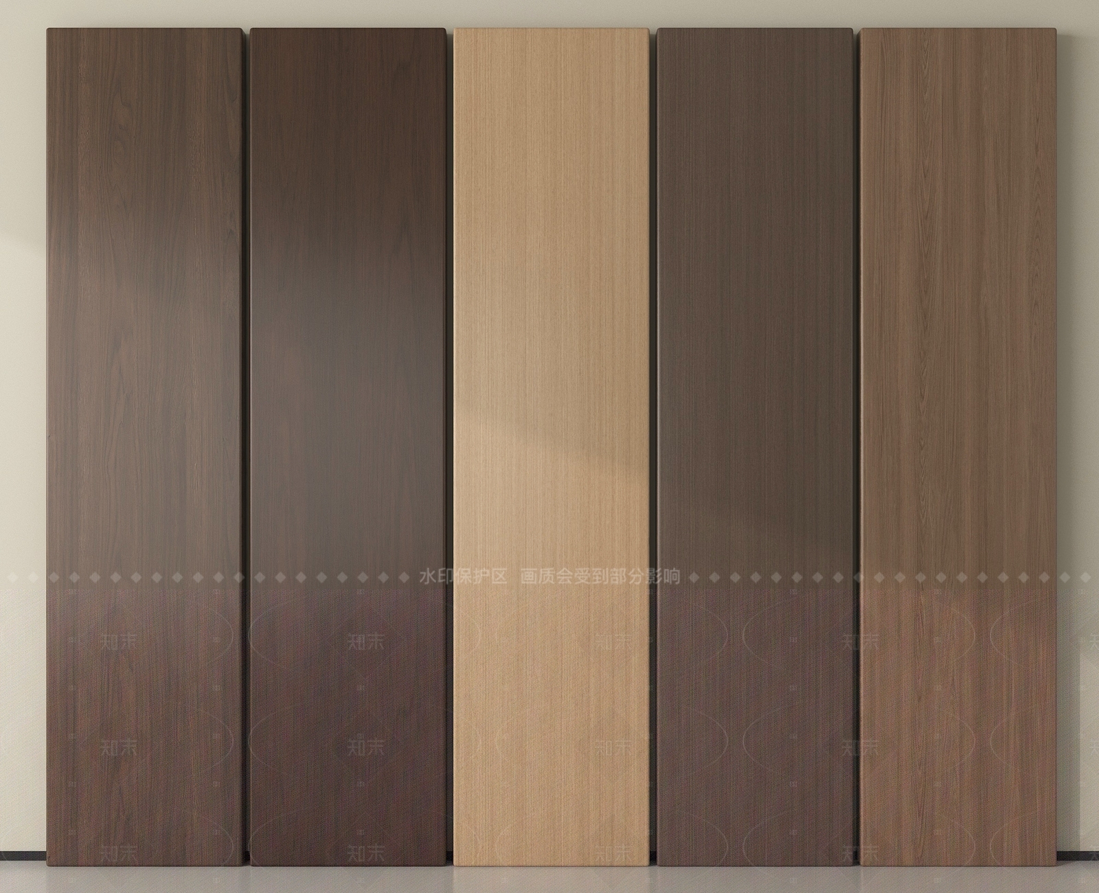 现代木饰面SU模型下载【ID:1205538189】