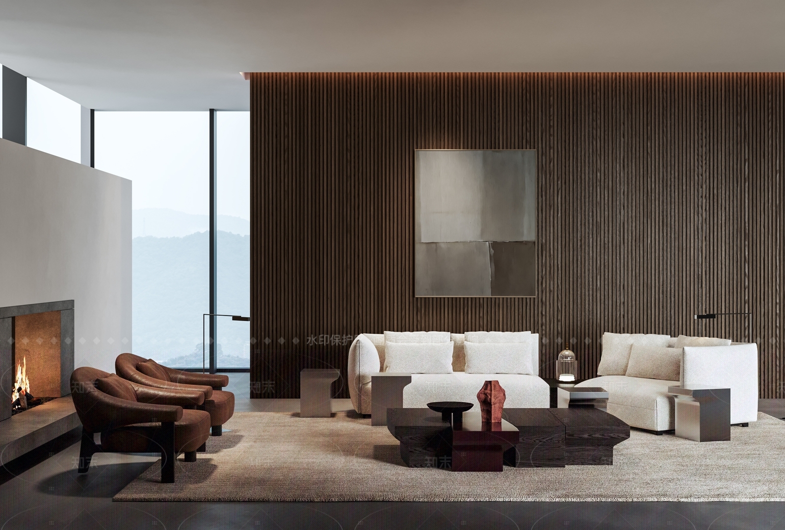 现代中古多人沙发3D模型下载【ID:1205539933】