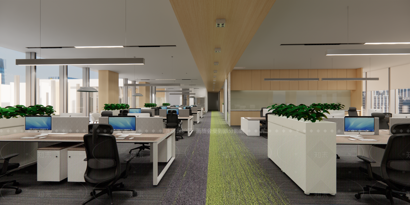 现代简约办公区SU模型下载【ID:1205541616】