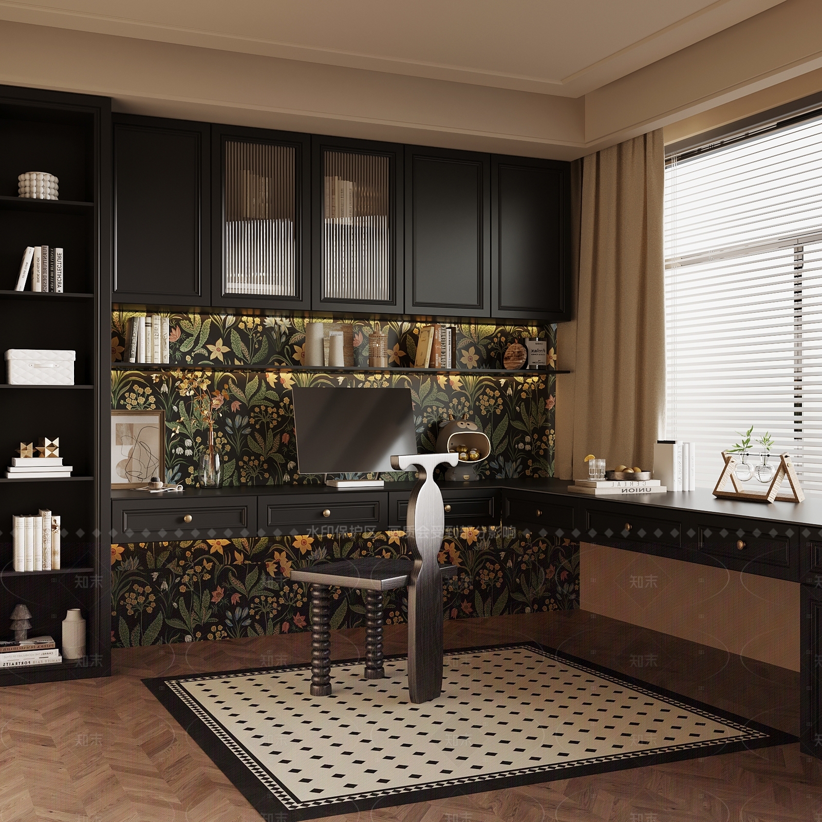 法式书房3D模型下载【ID:1205541503】