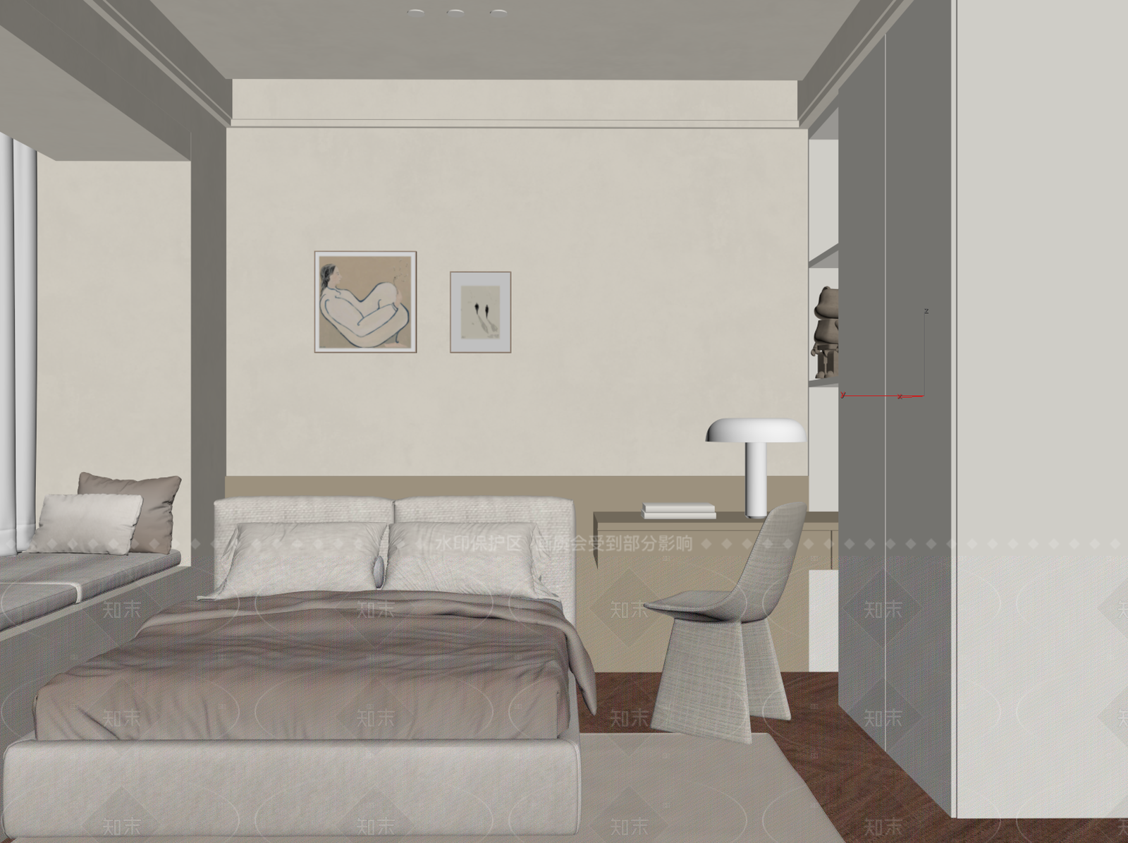 现代家居卧室SU模型下载【ID:1205542070】