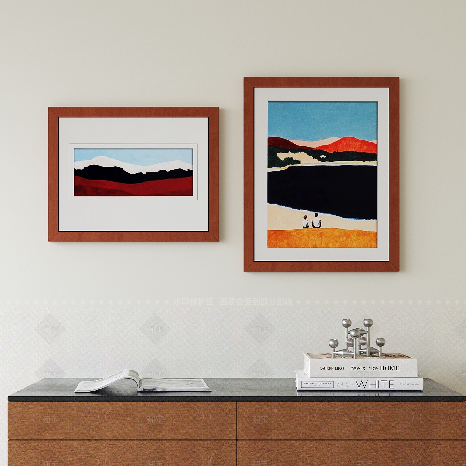 现代中古挂画组合SU模型下载【ID:1205542291】