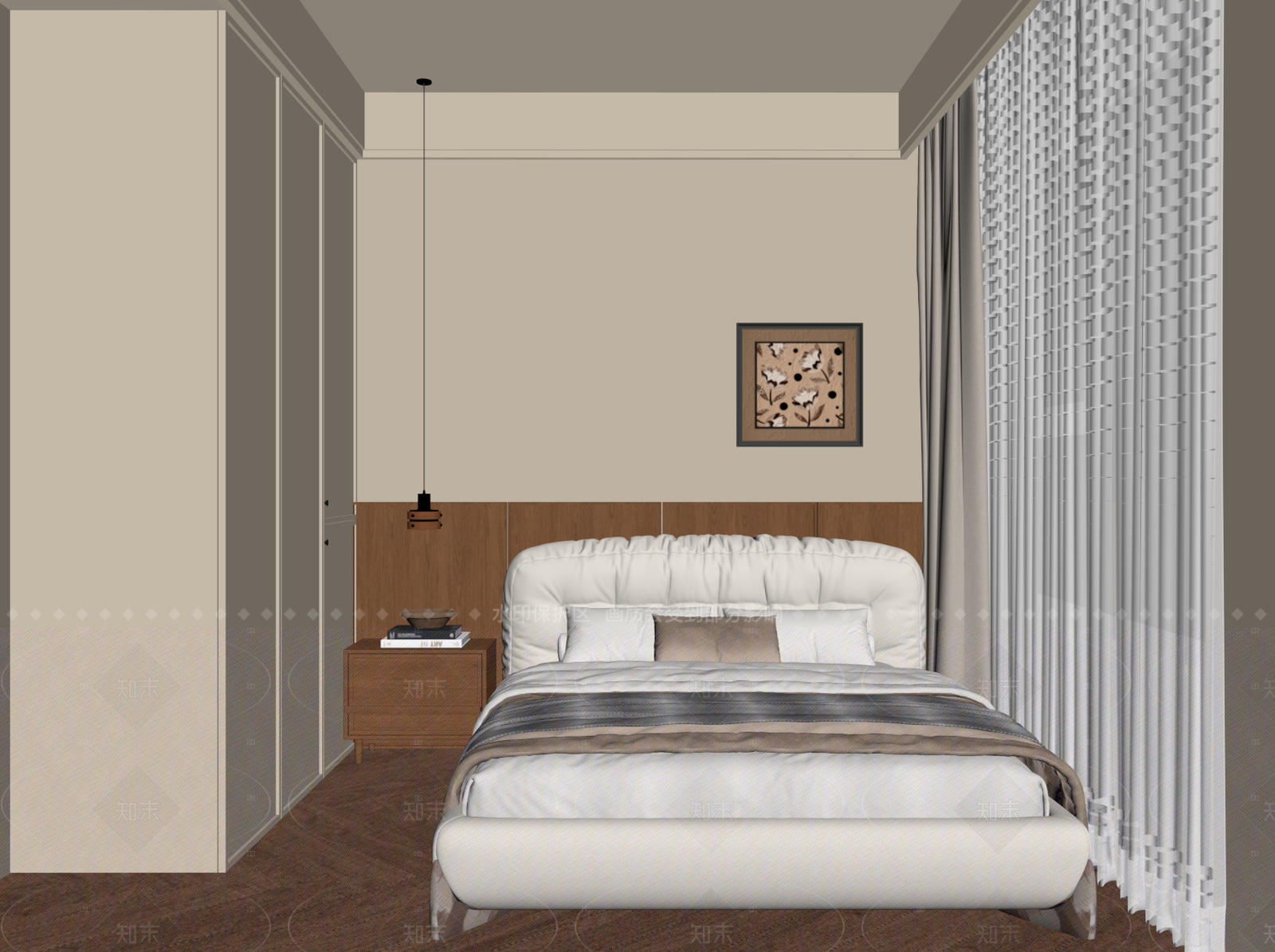 中古家居卧室SU模型下载【ID:1205542470】