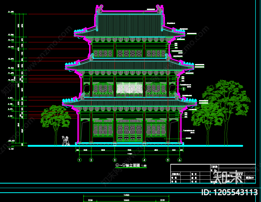 仿古建筑施工图下载【ID:1205543113】