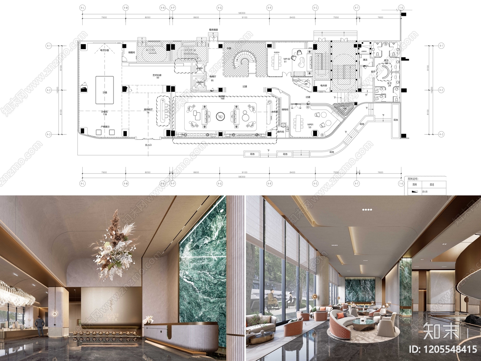 现代售楼处cad施工图下载【ID:1205548415】