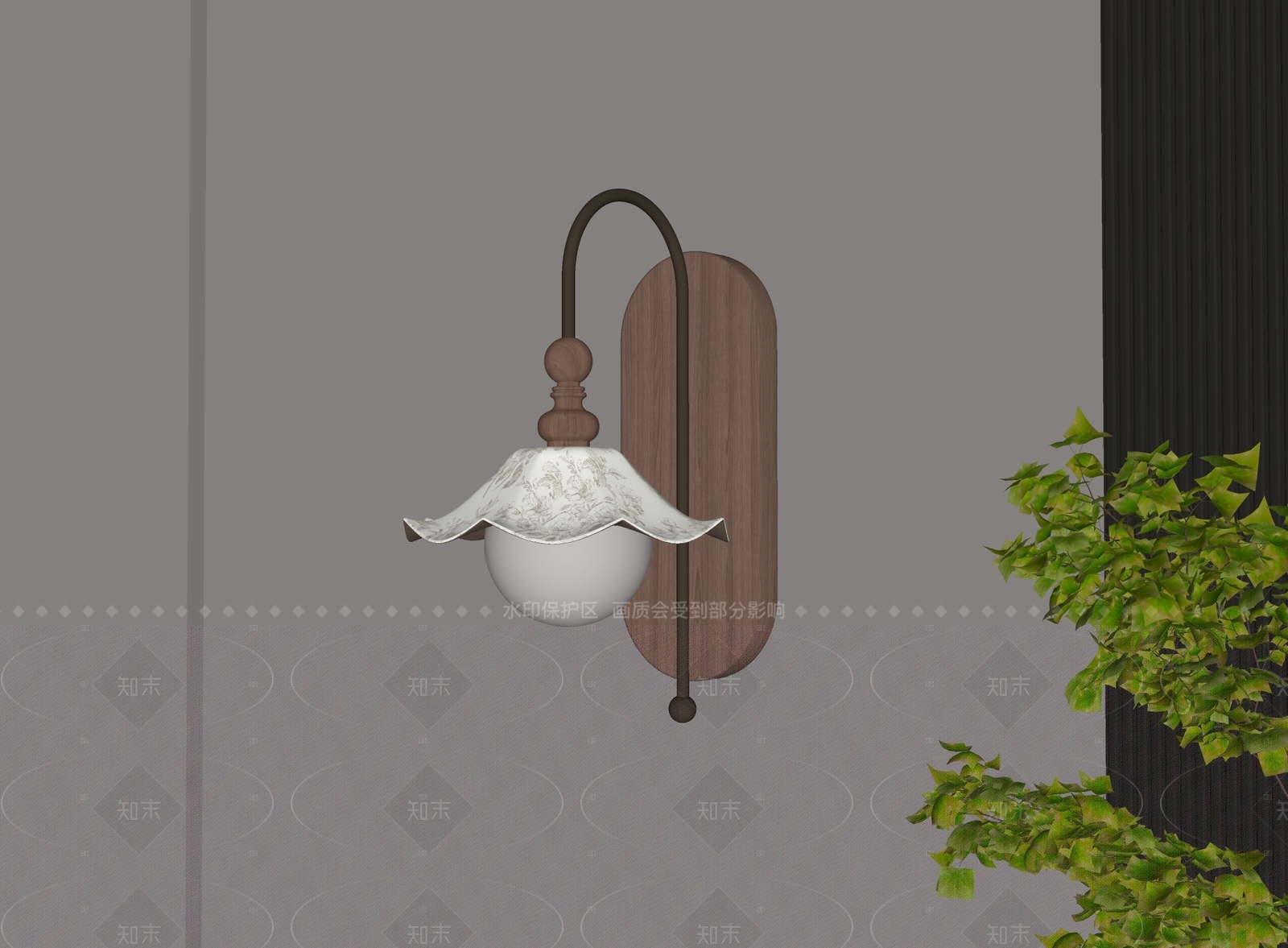 法式壁灯SU模型下载【ID:1205548513】