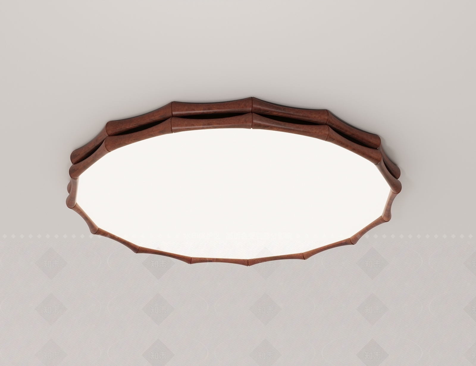 中古新中式卧室吸顶灯3D模型下载【ID:1205608834】