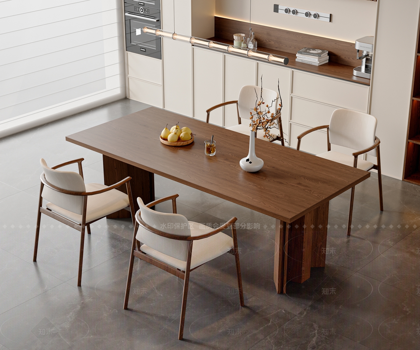 新中式中式餐桌椅SU模型下载【ID:1205549442】