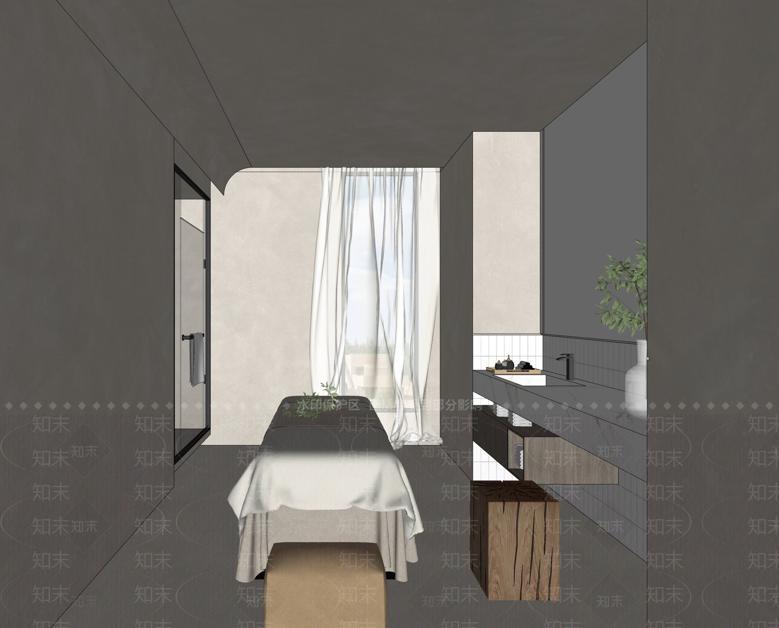 现代SPA会所SU模型下载【ID:1205549860】