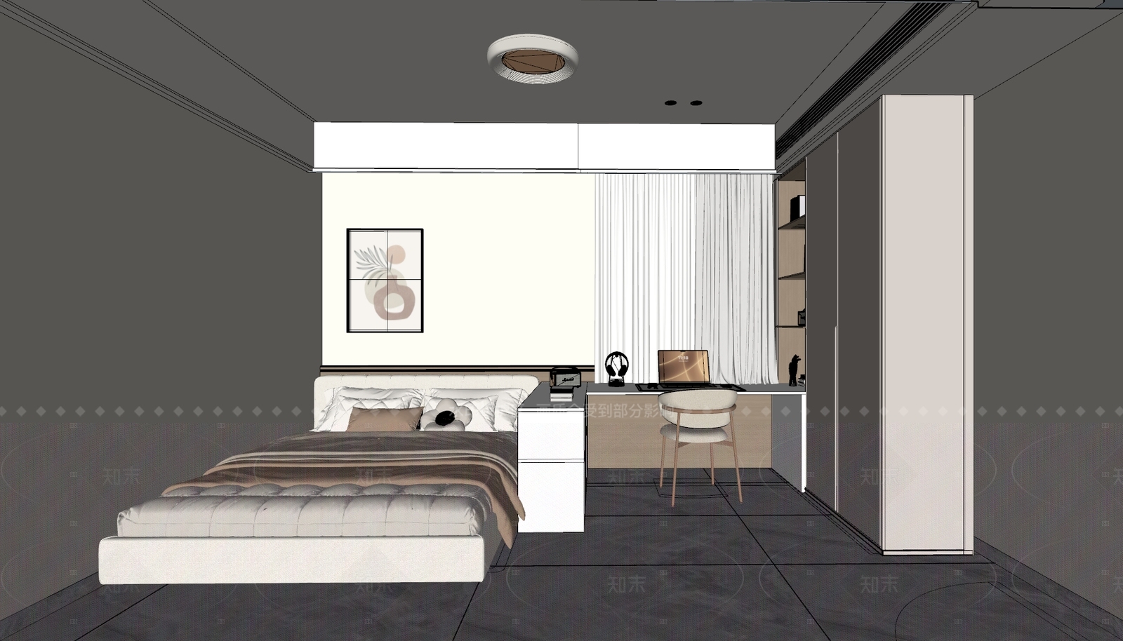 现代家居卧室SU模型下载【ID:1205550420】