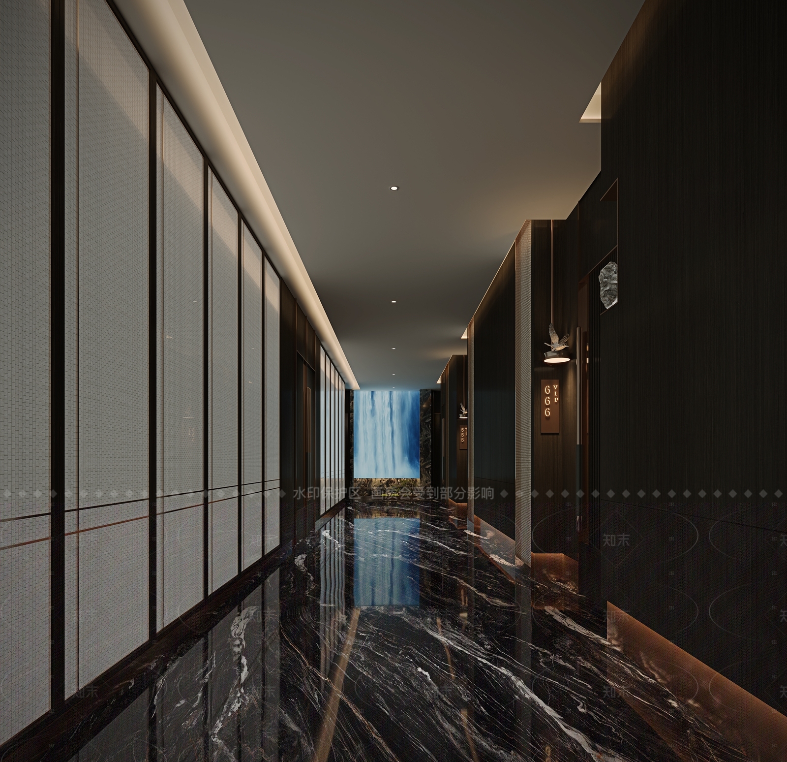 新中式轻奢中餐厅3D模型下载【ID:1205551140】