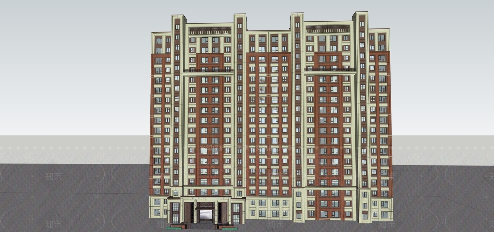 现代高层住宅SU模型下载【ID:1205597301】