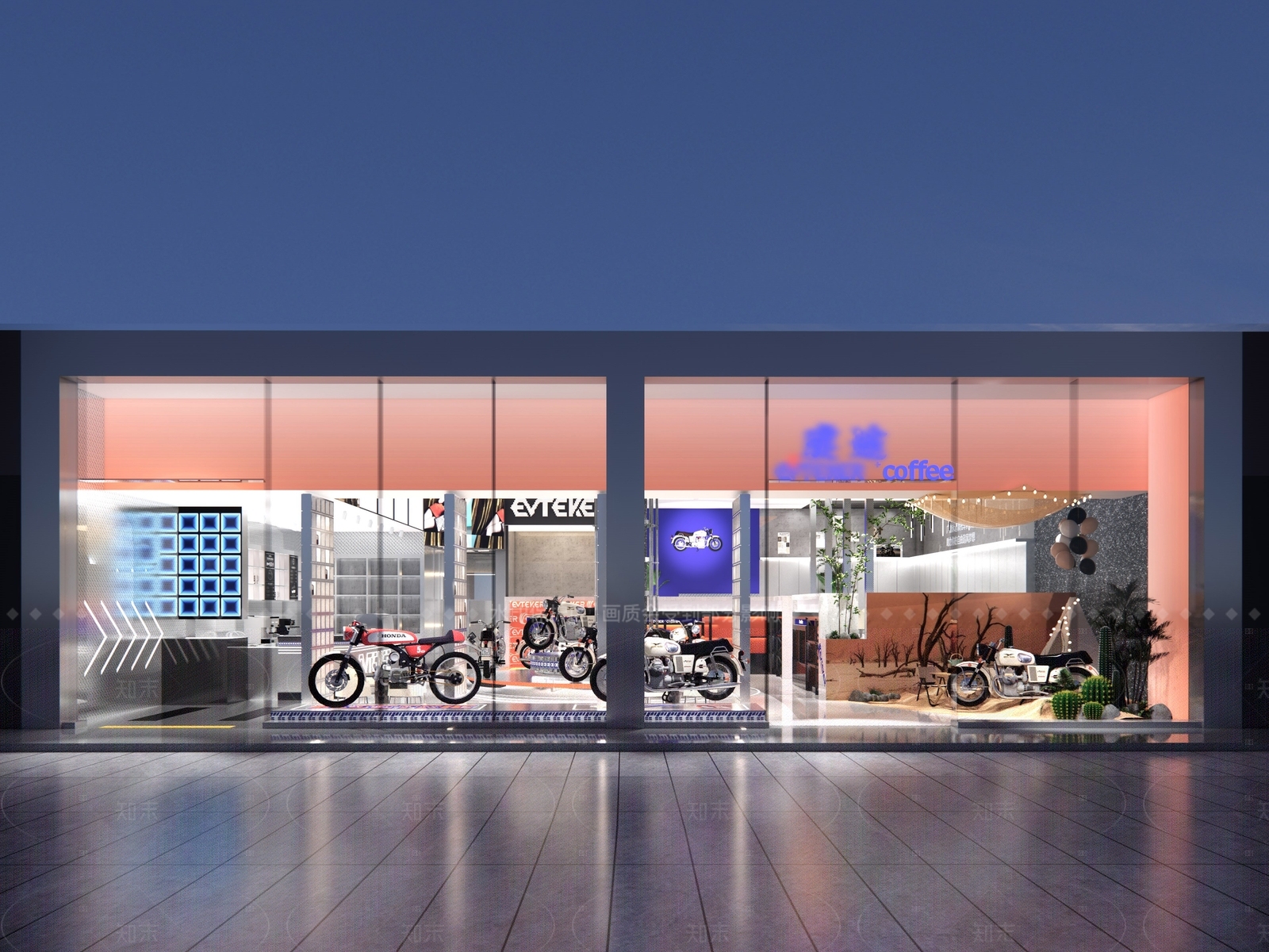 现代侘寂咖啡厅SU模型下载【ID:1205552291】