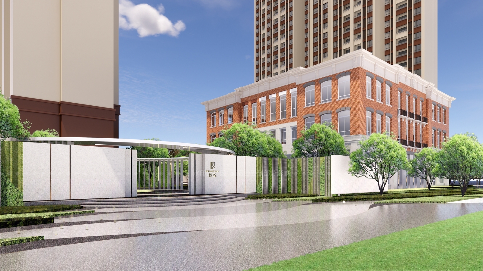现代新中式售楼处建筑SU模型下载【ID:1205553330】