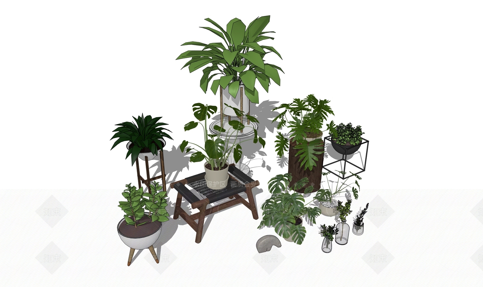 植物组合SU模型下载【ID:1205554629】